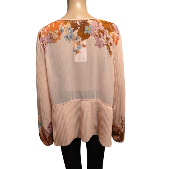 Daniel Rainn DR2 Elegant Pink Floral Women's Blouse Size XXL - Picture 6 of 15